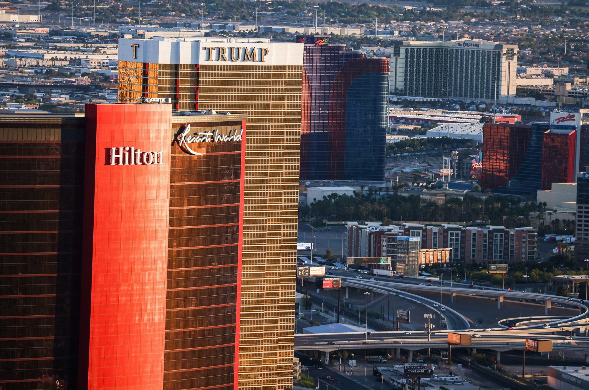 A view of the resorts on Las Vegas Boulevard and surrounding area from The Strat SkyPod on May 18, 2023.